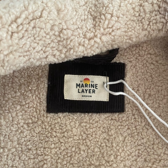 NWOT Marine Layer Dark Navy Blue Sherpa Lined Corduroy Jacket Men's Medium - Picture 4 of 7